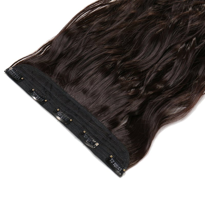 S-noilite Elegant 29"(73cm) Longest Curly Dark Brown 3/4 Full Head One Piece 5 Clips Clip in Hair Extensions - Image 3